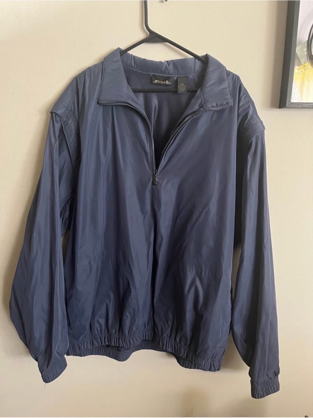 Antigua Men's Navy Half-Zip Windbreaker Jacket